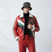 Men’s Christmas Racing Leather Jacket | Premium Genuine Leather