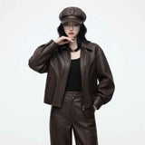 Women’s Sculpted Panel Leather Jacket | Premium Genuine Leather Jacket