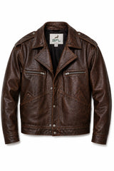 BFL Ardent Women’s Vintage Brown Genuine Leather Jacket.