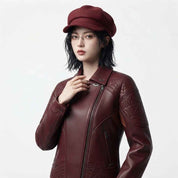Women’s Spooky Season Leather Jacket | Spiderweb & Bat Detail Fashion Jacket