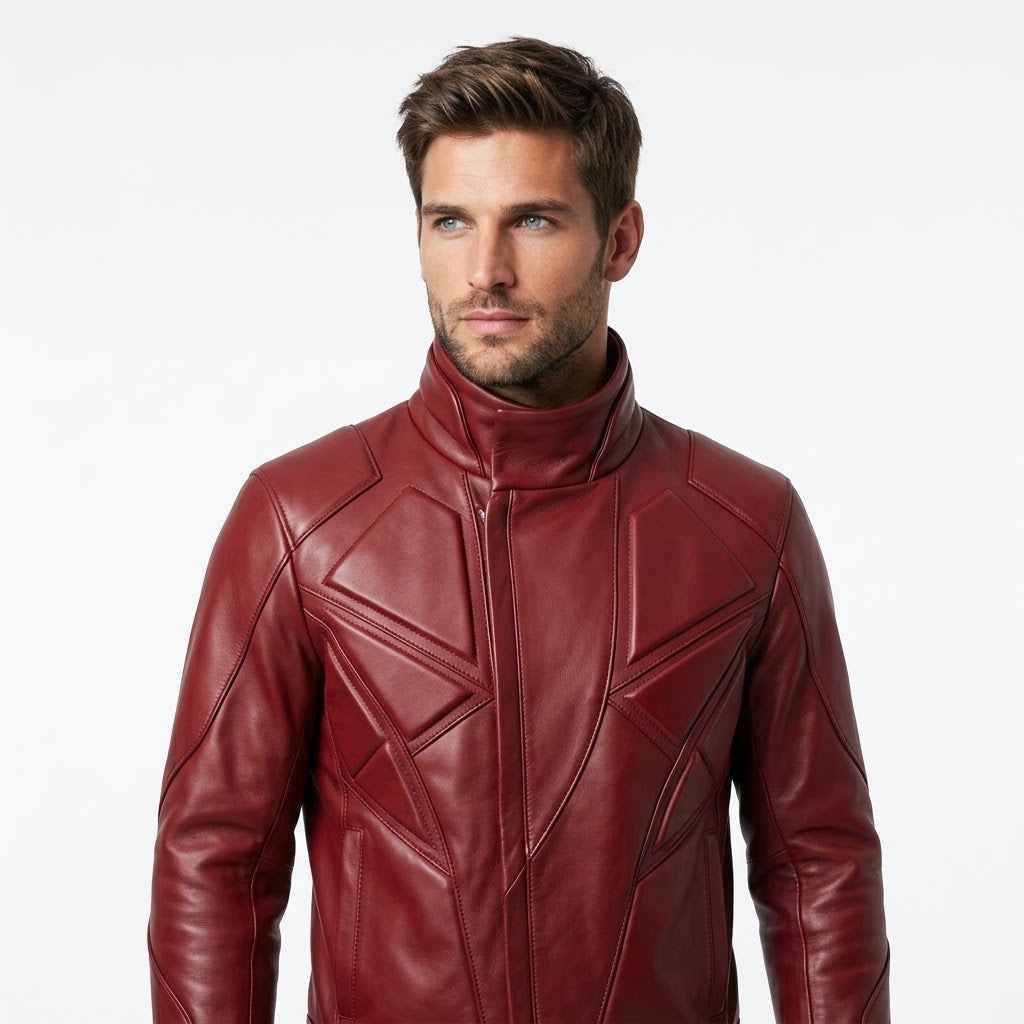 Architectural Panel Leather Jacket | Stylish Premium Structured Jacket