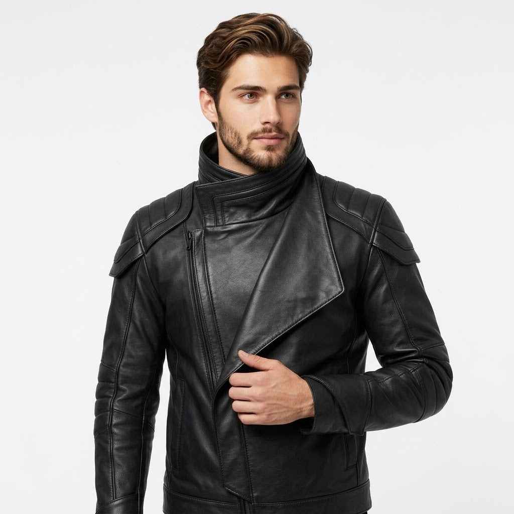 Convertible Flap-Front Leather Jacket | Stylish Premium Biker Jacket