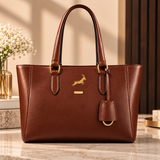 BFL Brown Leather Tote Bag – Elegant Women’s Shoulder Purse