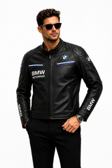 BMW Lederjacke für Herren | Motorrad-Rennjacke aus reinem Leder | BFL Wear