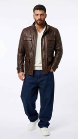 Herren Leder-Feldjacke – Robuster Alltagsstil