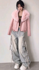BFL Blush Luxe Pelzkragen-Jacke – Hochwertige Winterjacke für Damen