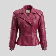 BFL Elegant Sculpted Peplum Jacket – Women’s Premium Leather Jacket
