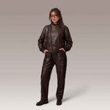 Lederjacke Damen Moto-Bomber | Stylische Biker-Fliegerjacke