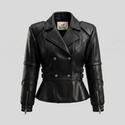 BFL Elegant Sculpted Peplum Jacket – Women’s Premium Leather Jacket