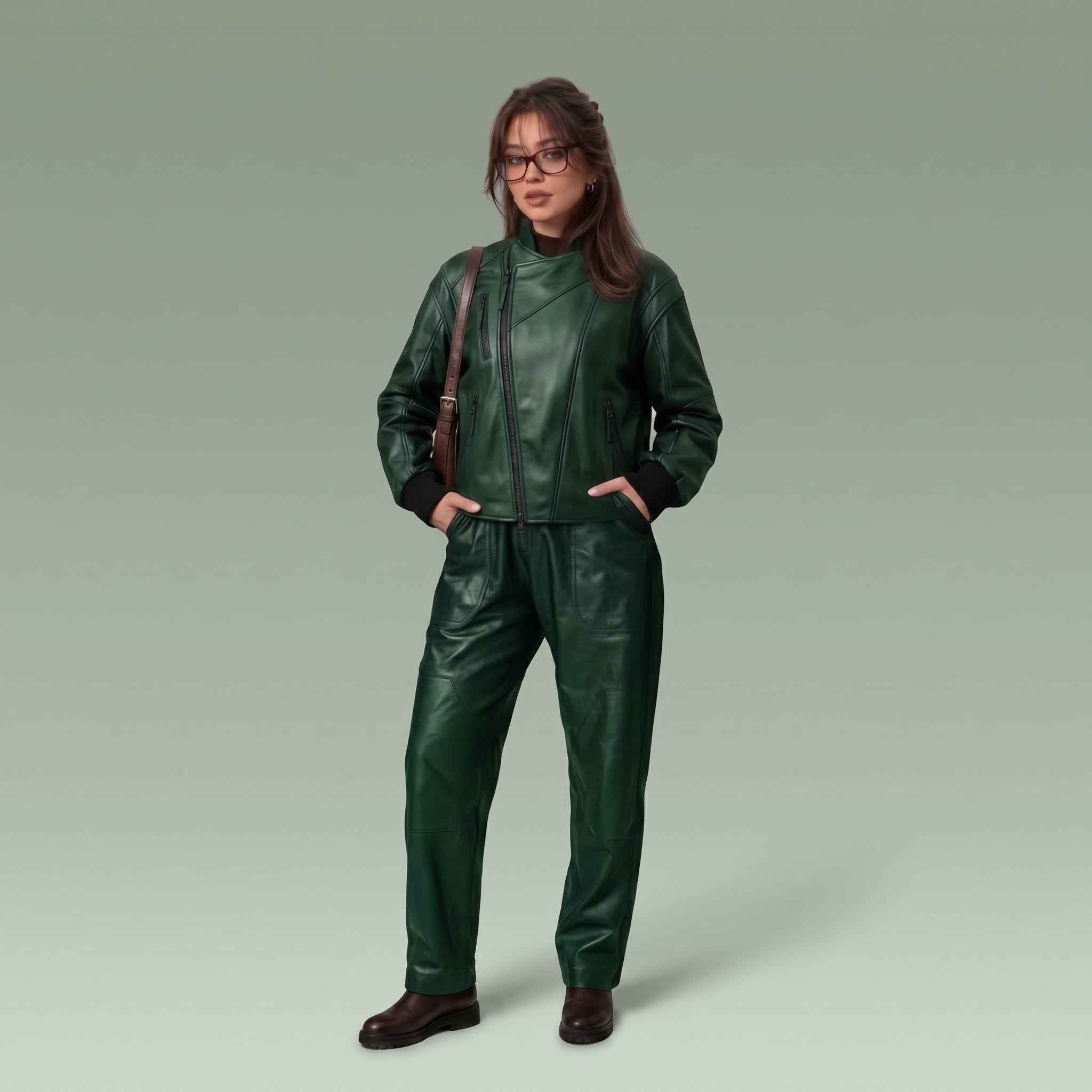 Women’s Moto-Bomber Leather Jacket | Stylish Biker Flight Jacket
