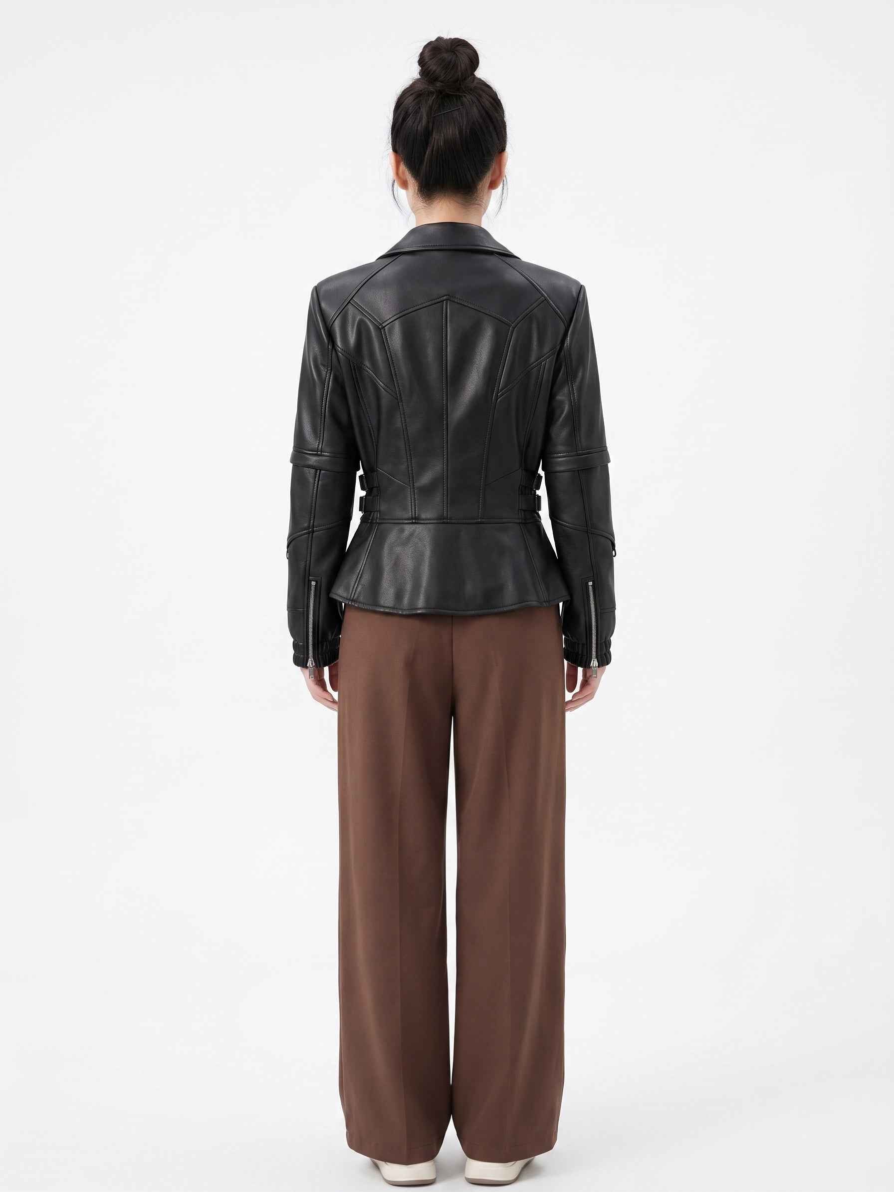 BFL Elegant Sculpted Peplum Jacket – Women’s Premium Leather Jacket