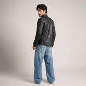 Men’s Split-Front Leather Jacket | Stylish Premium Biker Jacket