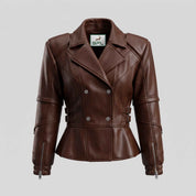 BFL Elegant Sculpted Peplum Jacket – Women’s Premium Leather Jacket