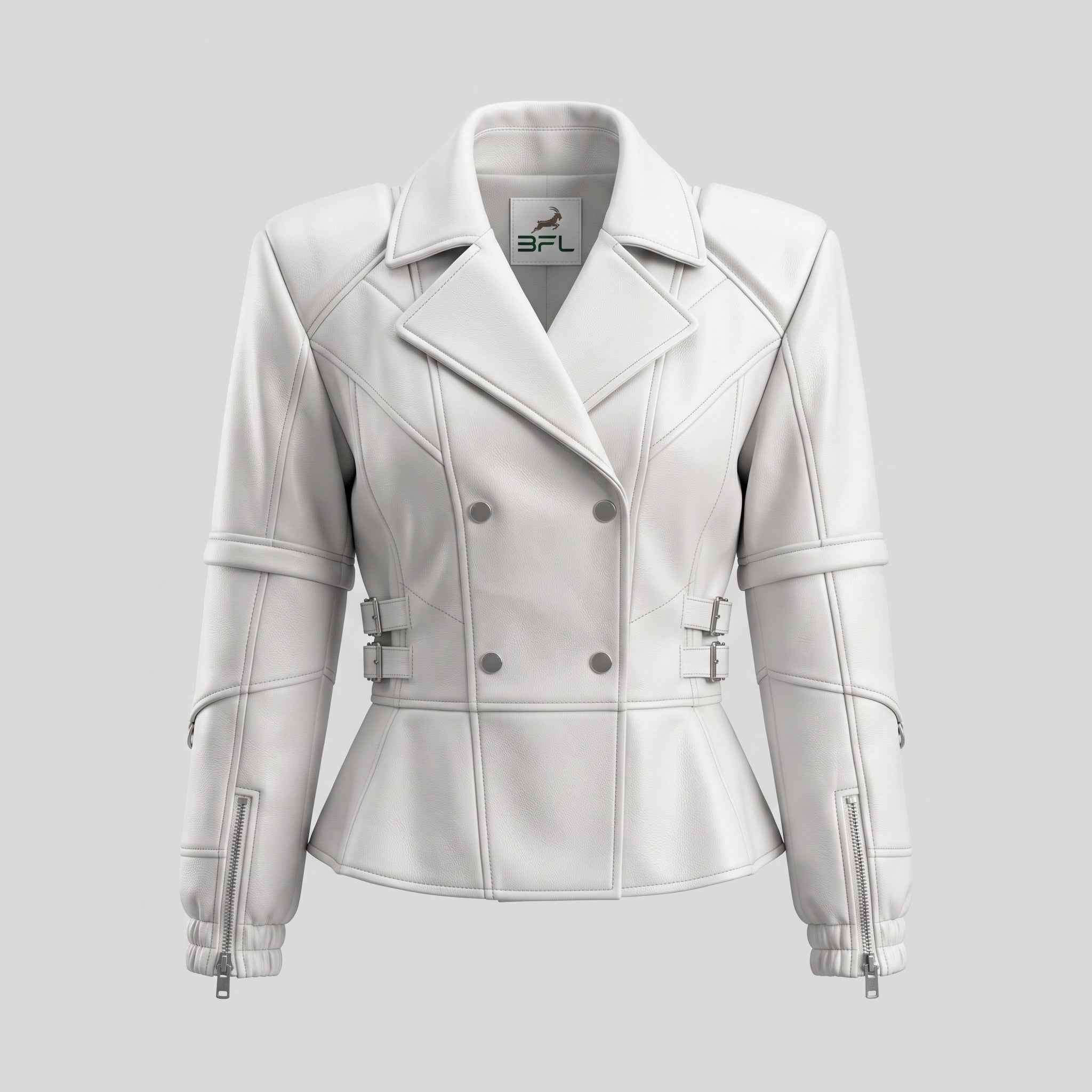 BFL Elegant Sculpted Peplum Jacket – Women’s Premium Leather Jacket