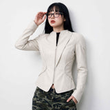 Women’s Sculpted Waist Leather Jacket