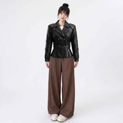 BFL Elegant Sculpted Peplum Jacket – Women’s Premium Leather Jacket