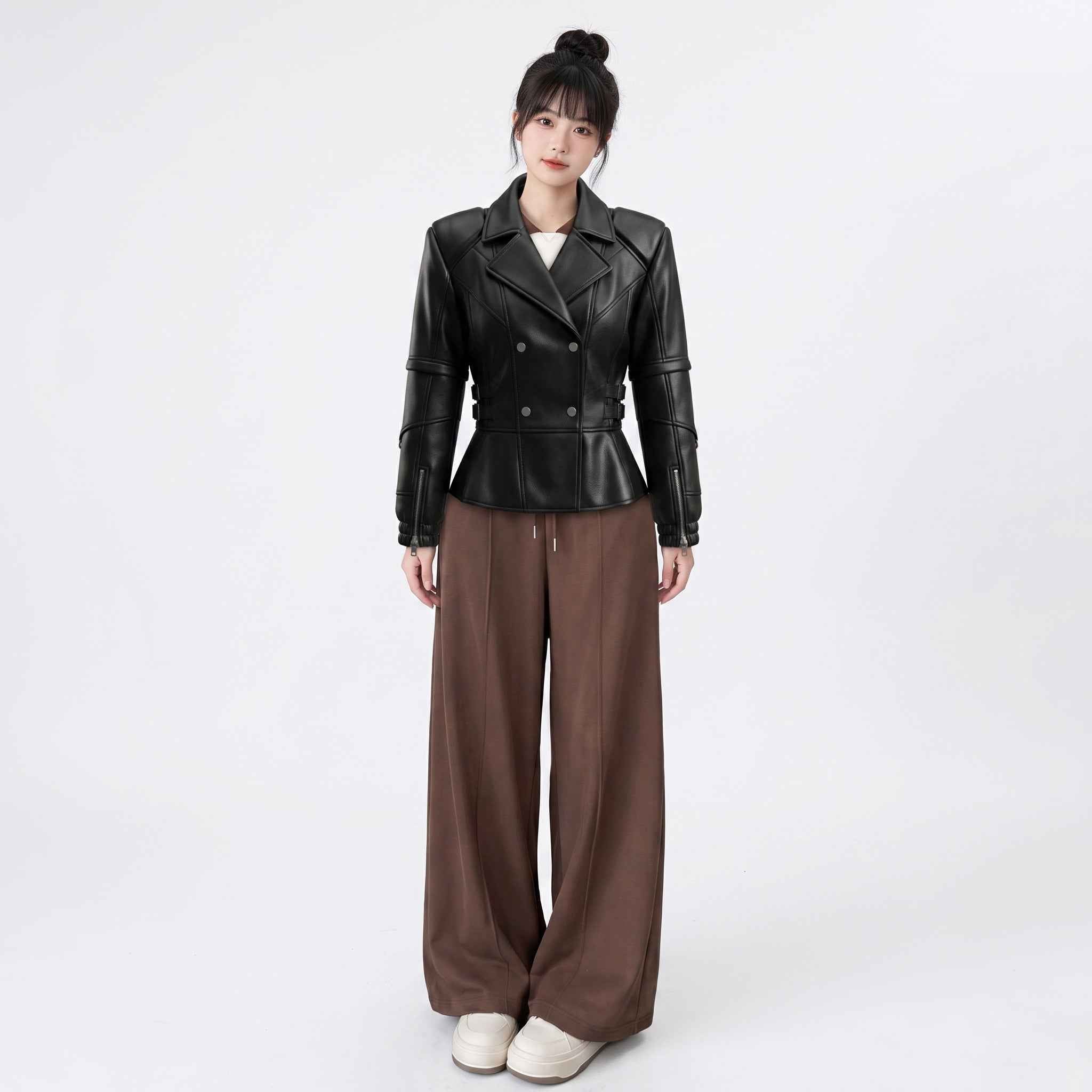BFL Elegant Sculpted Peplum Jacket – Women’s Premium Leather Jacket