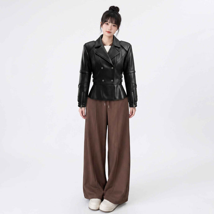 BFL Elegant Sculpted Peplum Jacket – Women’s Premium Leather Jacket