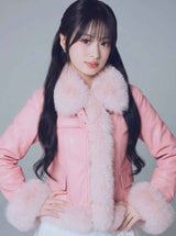 BFL Women’s Snow Blossom Fur Leather Jacket – Winter Jacket