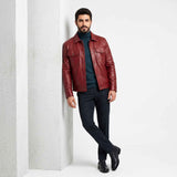 Leder Trucker-Jacke für Herren – Zeitgenössischer Workwear-Stil