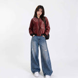 Women’s Leather Bomber Jacket – Stylish Modern Design