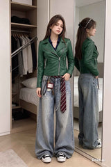 BFL Women’s Emerald Green Genuine Leather Jacket – Premium Leather Outerwear