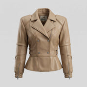 BFL Elegant Sculpted Peplum Jacket – Women’s Premium Leather Jacket