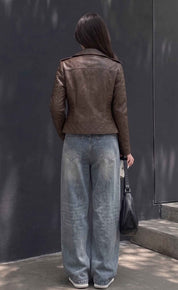 BFL Heritage Women’s Brown Sheepskin Leather Jacket – Premium Outerwear