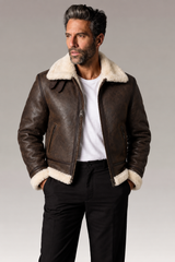 BFL Summit Shearling Fliegerjacke – Leder-Pilotenjacke für Herren