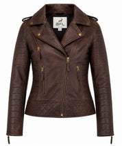 BFL Heritage Women’s Brown Sheepskin Leather Jacket – Premium Outerwear