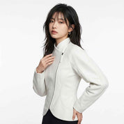 Women’s Sculpted Cocoon Leather Jacket | Stylish Premium Leather Jacket