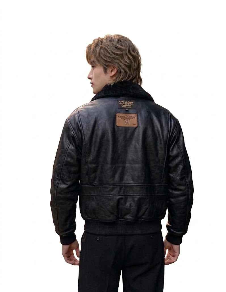 BFL Airman Leather Bomber Jacket – Men’s Aviator Jacket