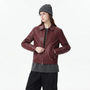 Women’s Valentine’s Day Leather Jacket | Premium Wine Red Leather Jacket