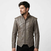Layered Harness-Panel Leather Jacket | Stylish Premium Biker Jacket