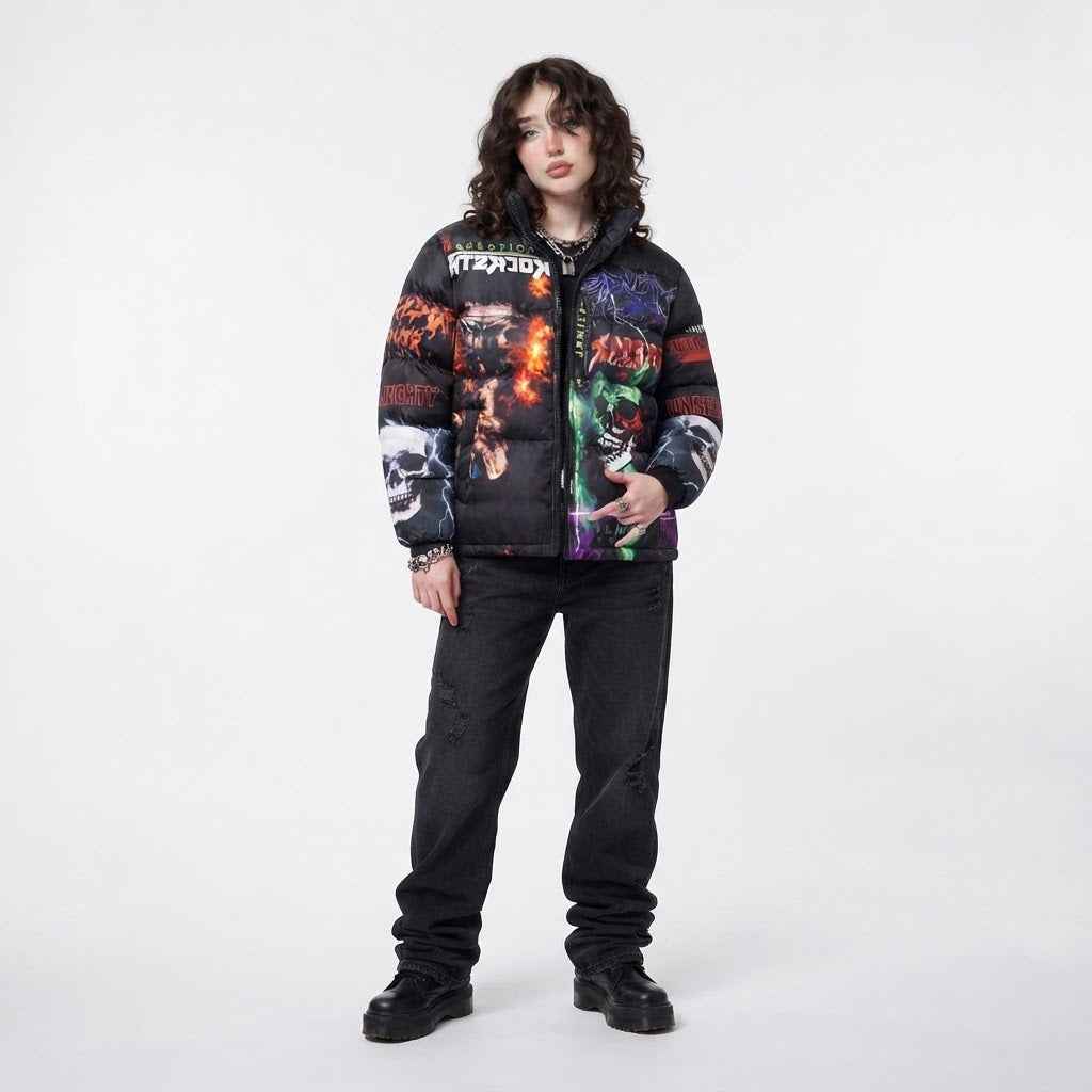Women’s Halloween Puffer Jacket | Premium Quilted  Jacket for Halloween