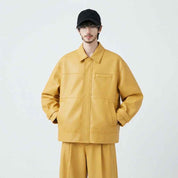 Men’s Oversized Utility Leather Jacket | Premium Leather Jacket