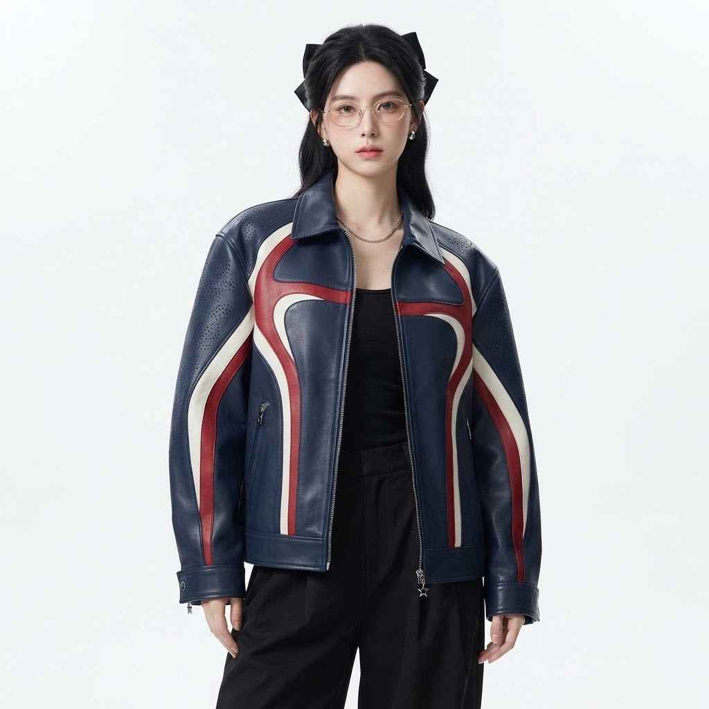 Women’s 4th of July Leather Jacket | Premium Patriotic Fashion Jacket