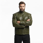 Men’s Sculpted Panel Leather Jacket – Premium Contemporary Designer Fashion Jacket
