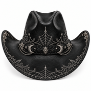 Black-silver Halloween hat, back view