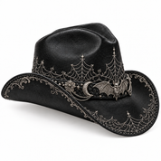 Black-silver Halloween hat, side profile