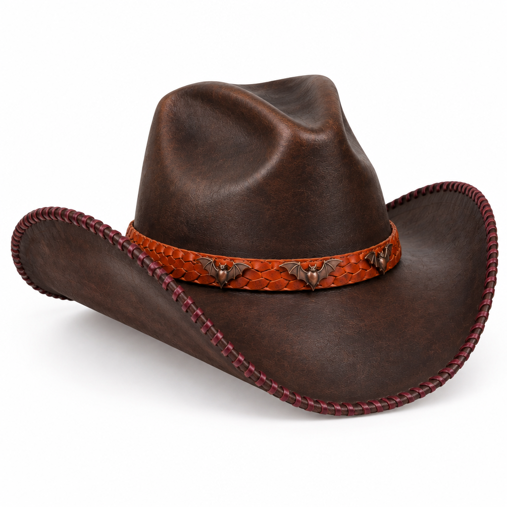 Brown cowboy hat, right angle