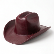 Burgundy hat, right angle