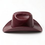 Burgundy hat, side