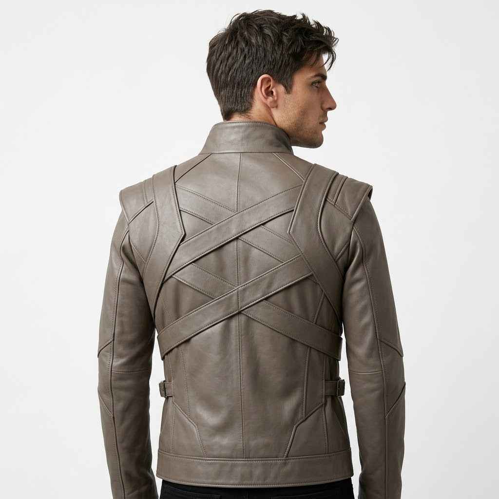 Layered Harness-Panel Leather Jacket | Stylish Premium Biker Jacket