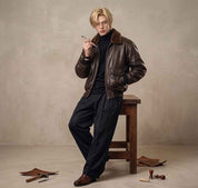 BFL A-2 Leather Flight Jacket – Men’s Classic Aviator Jacket