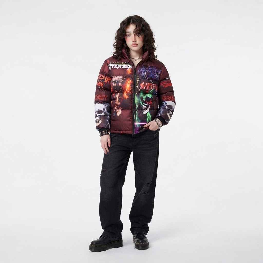 Women’s Halloween Puffer Jacket | Premium Quilted  Jacket for Halloween