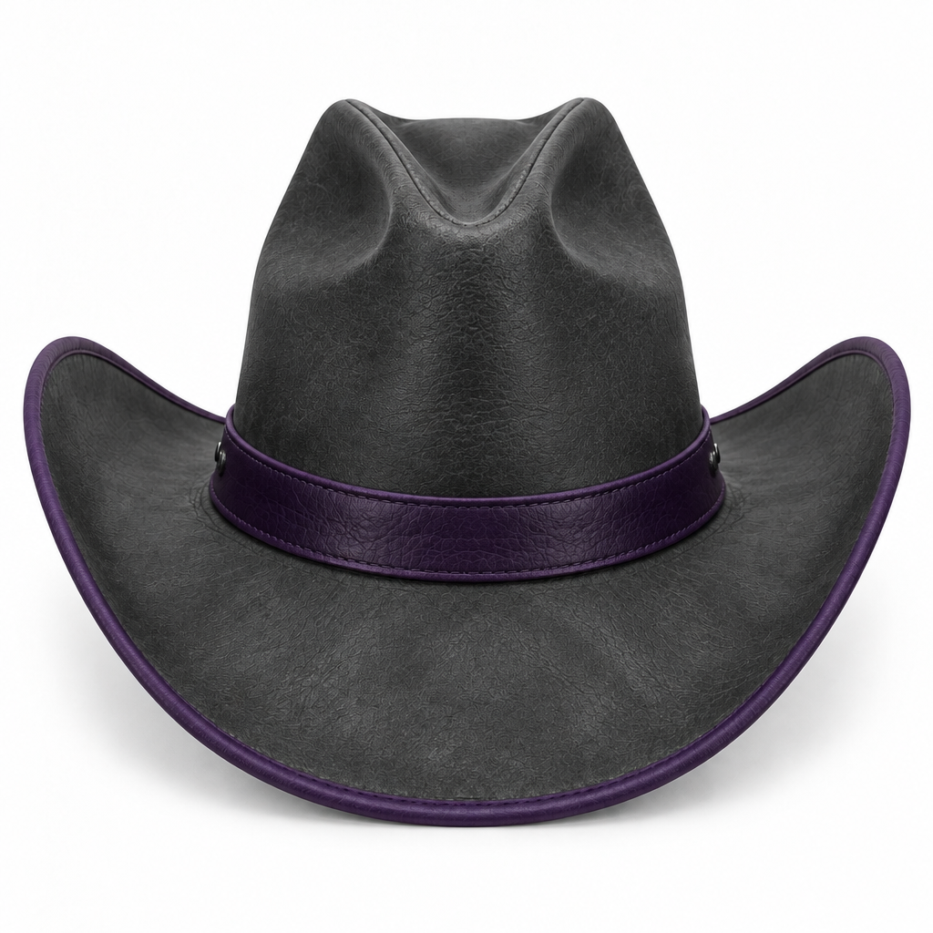 Charcoal cowboy hat, back view