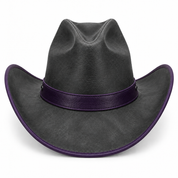 Charcoal cowboy hat, back view