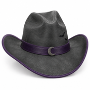 Charcoal cowboy hat, left angle