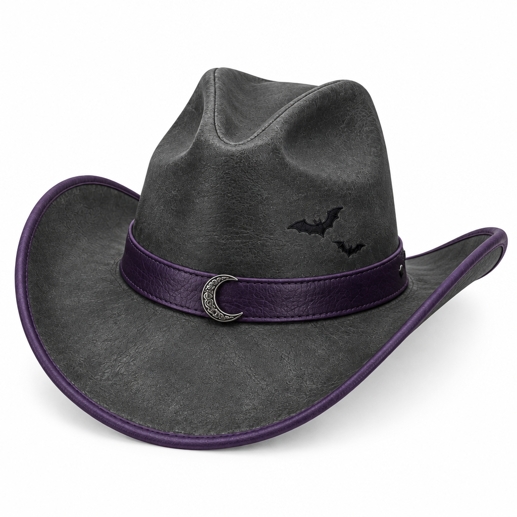 Charcoal cowboy hat, right angle